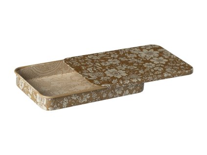 Maileg Plechová krabička s výsuvným víčkem Blossom Ocher  Maileg Metal Box w. Sliding Lid