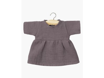 minikane dressing poupees gordis robe faustine a manches longues en gaze de coton raisin
