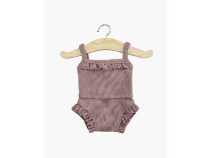 minikane dressing vetements poupees gordis 34 37cm les ptits basiques dessous deux pieces fille dentelle une piece cassonade en maille cotelee orchidee foncee 2 (1)