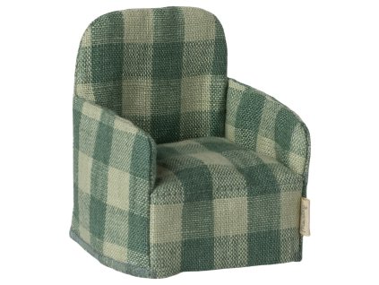 Maileg Křesílko pro myšky Green Check Maileg Folding Chair, Mouse - Green Check