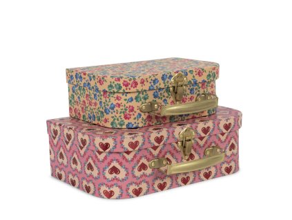 konges sloejd boerneopbevaringsboks konges sloejd 2 pack suitcase pink 5361072