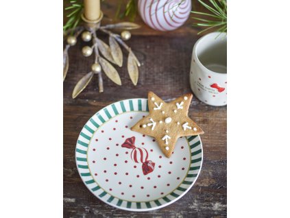Bloomingville Kameninový talířek Yule Ø16 cm  Bloomingville Yule Plate, Nature, Stoneware