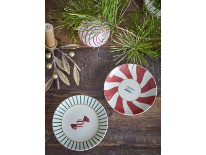 Bloomingville Kameninové mini talířky Yule 2 ks  Bloomingville Yule Plate, Nature, Stoneware, Set of 2