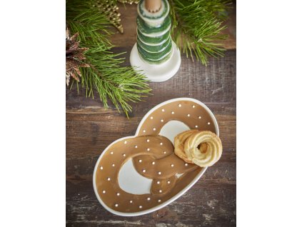 Bloomingville Servírovací talířek Preclík  Bloomingville Treats Serving Plate, Brown, Stoneware