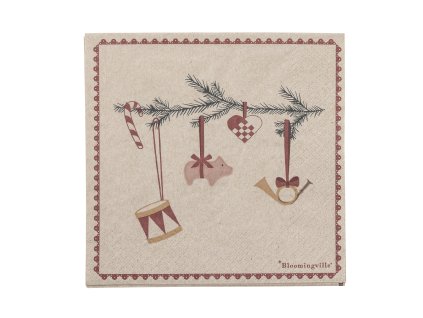 Bloomingville Papírové ubrousky Yule Bloomingville Yule Napkin, Red