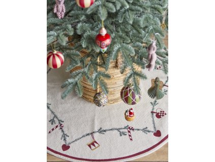 Bloomingville Koberec pod vánoční stromeček Ø110 cm Bloomingville, Yule Tree Rub, Red, Cotton