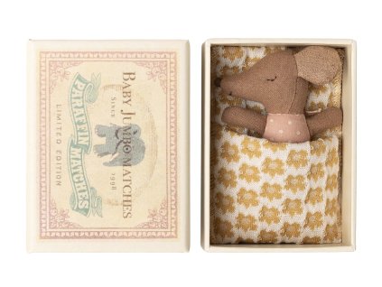 Maileg Myší miminko v krabičce od sirek Rose 2025  Maileg Sleepy wakey baby mouse in matchbox - Rose