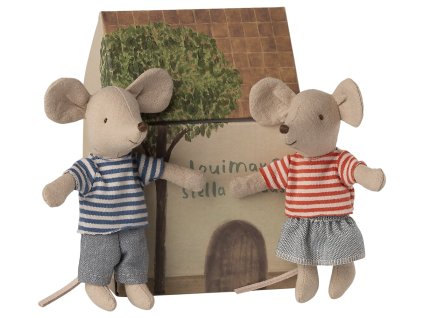 Maileg Myšky LouiMax a Stella v dárkové krabičce  Maileg LouiMax and Stella, Little Brother and Sister Mice