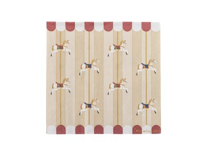 Bloomingville Papírové ubrousky Merry-Go-Round  Bloomingville Merry-go-round Napkin, Nature