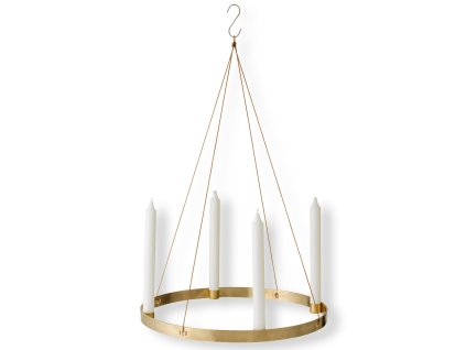 fermLIVING Mosazný adventní svícen Ø38 cm  fermLIVING Candle Holder Circle - Large - Brass