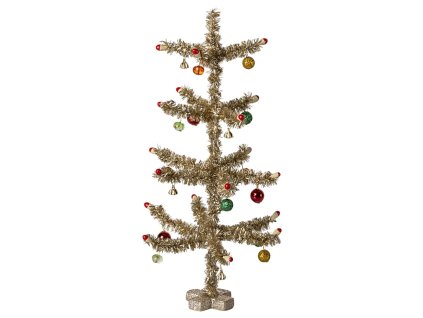 Maileg Velký zlatý vánoční stromeček  Maileg Christmas Tree Gold - Red and Green Decorations