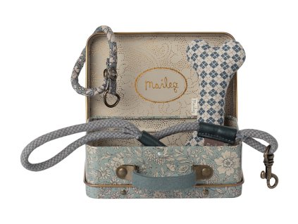 Maileg Obojek s vodítkem pro pejska Blue  Maileg Puppy Supply, Accessories - Blue