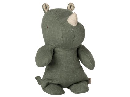 Maileg Lněný nosorožec Sage  Maileg Safari Friends, Rhino, Small - Sage