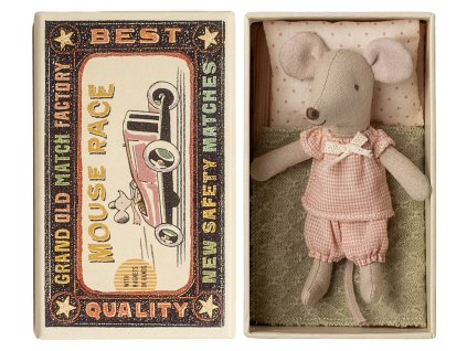 Maileg Myška v krabičce od sirek Little Sister  Maileg Little sister mouse in matchbox