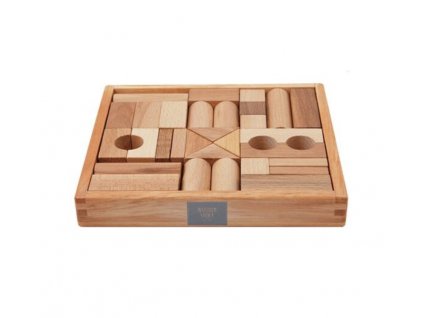 Wooden Story Dřevěné kostky v krabičce 30 ks