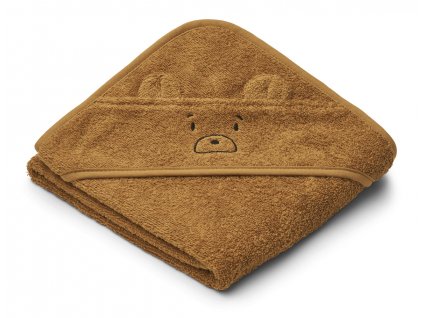 LW12564 Albert hooded towel 9457 Mr bear golden caramel Extra 0