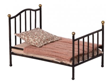 Maileg Vintage postýlka pro myšky Vintage Bed Mouse Anthracite