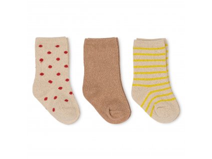 Konges Sløjd 3 pack ponožky Lurex Blazing/Macaroon/Red Dot