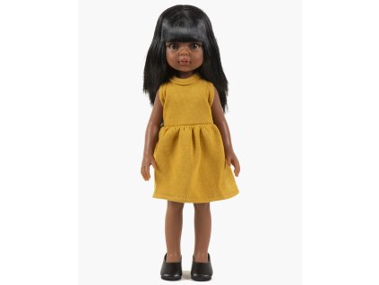 Collection Minikane poupee amigas nouveautes automne hiver 2021 robe faustine sans manche molleton moutarde look