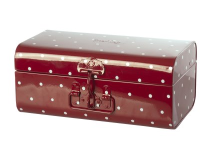 Maileg Plechový kufřík červený s puntíky Maileg Storage Suitcase, Small - Red with Dots
