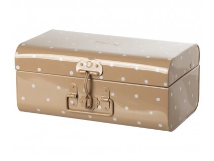 Maileg Plechový kufřík pudrový s puntíky  Maileg Storage Suitcase, Small - Rose with Dots