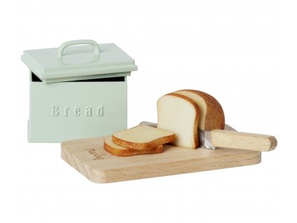 Maileg Chlebník s prkénkem a nožem  Maileg Miniature bread box w. cutting board and knife