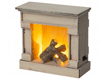 Maileg Dřevěná krbová římsa Off White  Maileg Fireplace - Off White