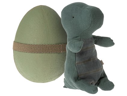 Maileg Dinosaurus ve vajíčku Small Dark Petrol Maileg Gantosaurus in egg, Small - Dark petrol