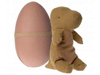 Maileg Dinosaurus ve vajíčku Medium Dark Ocher  Maileg Gantosaurus in egg, Medium - Dark ocher