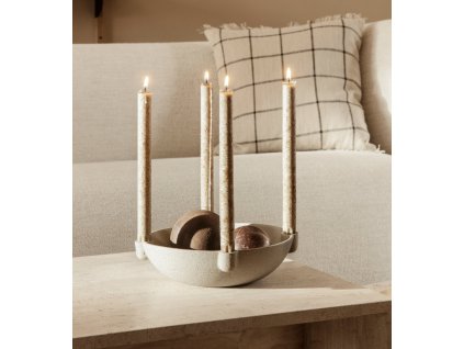 fermLIVING Keramický svícen Bowl Large Ø27 cm  fermLIVING Bowl Candle Holder - L - Ceramic