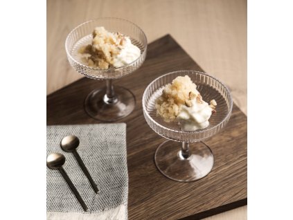 fermLIVING Skleničky na šampaňské set 2 ks  fermLIVING Ripple Champagne Saucers Set of 2 Clear