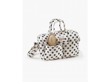 minikane collection accessoires et dressing poupees sac a langer en coton double gaze capucine noir et blanc