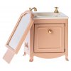 Maileg Kovová skříňka s umyvadlem Dark Powder  Maileg Sink Dresser With Mirror