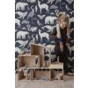fermLIVING Tapeta Katie Scott Animals Dark Blue  fermLIVING Katie Scott Wallpaper Animals