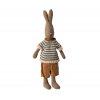 Maileg Zajíc v pruhovaném svetru, Size 1  Maileg Rabbit Size 1 Brown, Shirt and Shorts