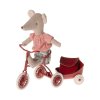 Maileg Myška školačka s batůžkem Big Sister Red 2024  Maileg Tricycle Mouse Big Sister - Red