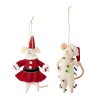 Bloomingville Plstěné ozdoby myšky  Bloomingville Peo Ornament, White, Wool