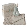 Maileg Dárkový balíček pro miminko Zajíček Mint  Maileg Rabbit Rattle Set - Mint