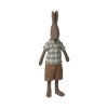 Maileg Čokoládový zajíc v kostkované košili Size 3  Maileg Bunny Size 3, Chocolate Brown, Shirt and Shorts