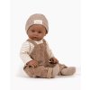 minikane dressing poupees bambinis augustin salopette milleraie chataigne