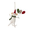 Bloomingville Plstěná ozdoba myška s balónky  Bloomingville Peo Ornament, White, Wool