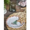 Bloomingville Dezertní talířek s vánočním motivem Ø17 cm  Bloomingville Naive Plate, Red, Ceramic