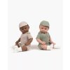 minikane vetements poupees bambinis 47cm yann habille de son ensemble combinaison tom et casquette en double gaze vert assis duo augustin