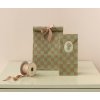 Maileg Papírový sáček Checker Mint/Ocher - velký  Maileg Gift Bag, Medium