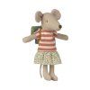 Maileg Myška školačka s batůžkem Green  Maileg Tricycle Mouse Big Sister - Green