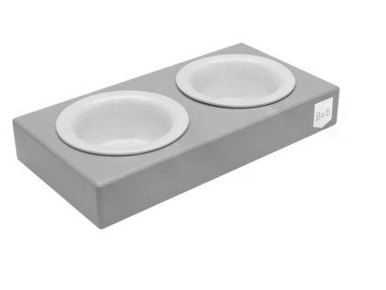 dog bowl duo ceramic grey bowlandbonerepublic p1