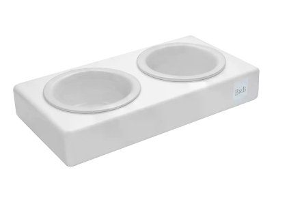 dog bowl duo ceramic white bowlandbonerepublic p1