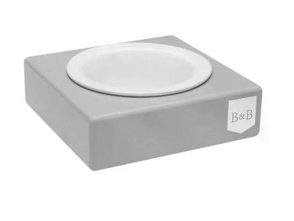 dog bowl solo ceramic grey bowlandbonerepublic p1