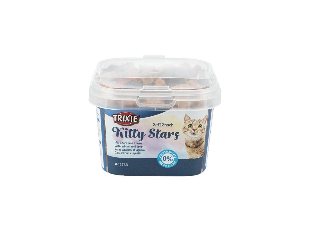 Soft Snack Kitty Stars - hvězdičky losos, jehněčí 140g