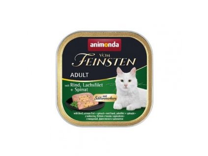 V.Feinsten CORE hovězí, losos filet + špenát pro kočky 100g